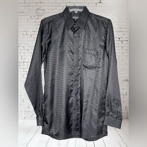 Daniel Ellissa New York Black Dress Shirt Long‎ Sleeve Button Up Boys 20